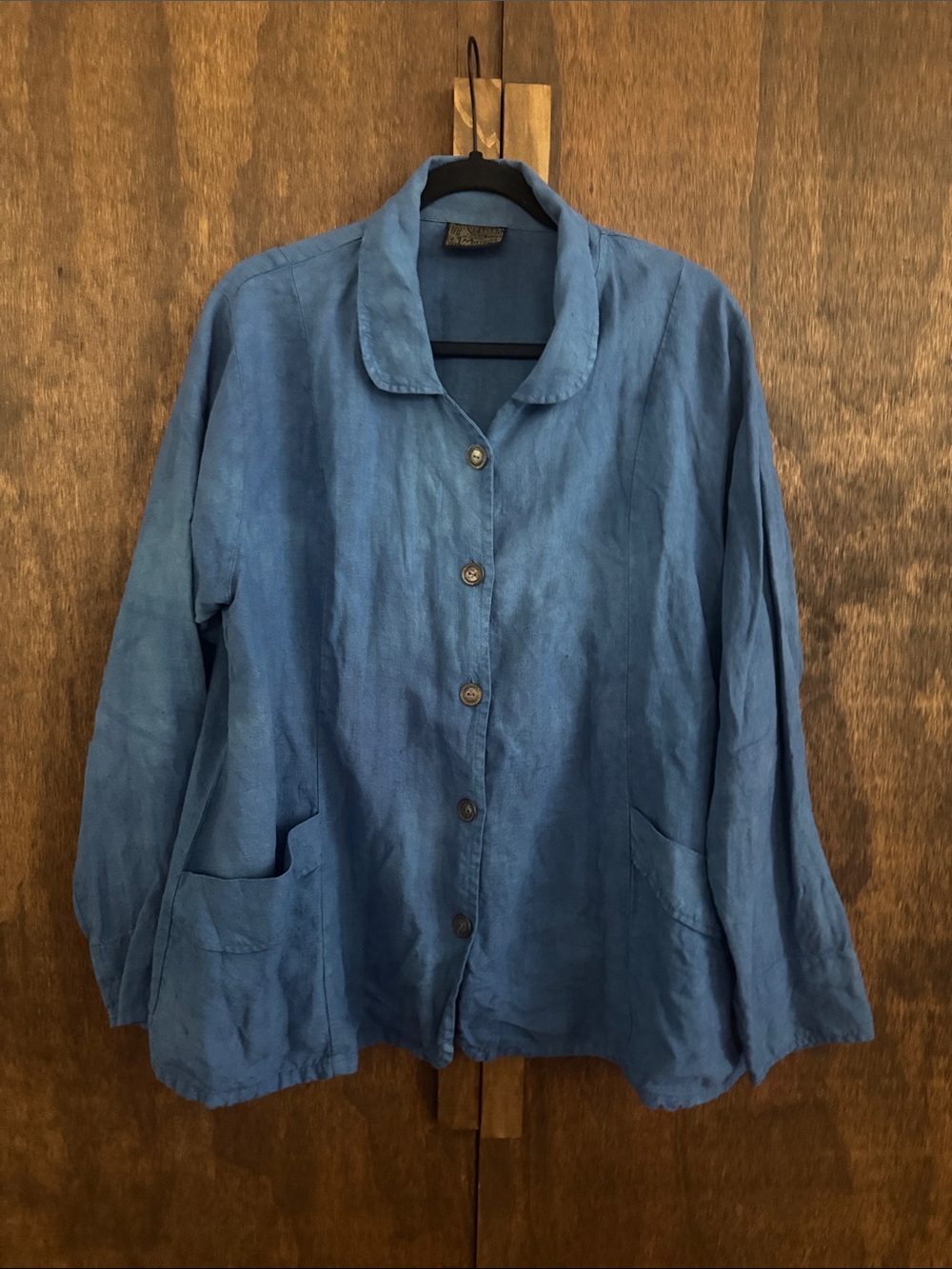 Maiwa 100% Linen indigo hand dyed chore coat